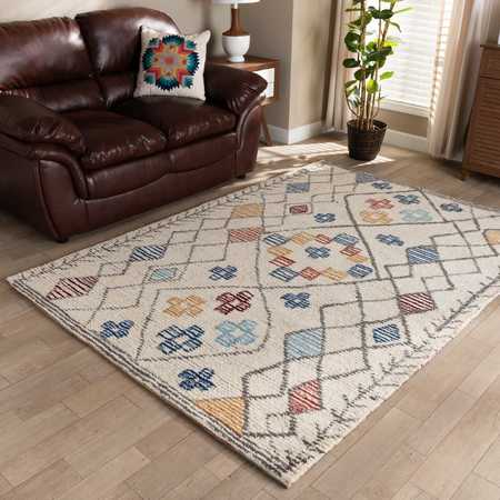 BAXTON STUDIO Triton Modern and Contemporary Multi-Colored Hand-Tufted Wool Area Rug 188-11820-ZORO